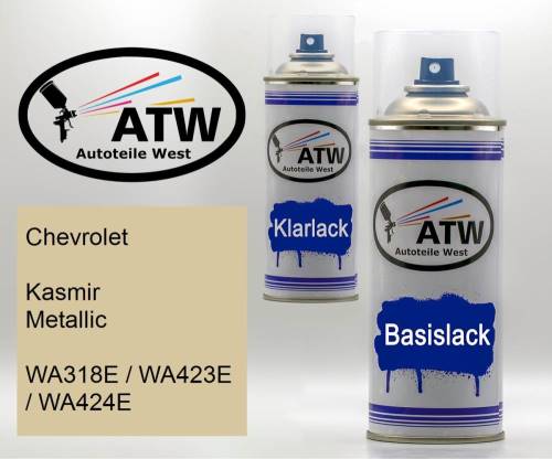 Chevrolet, Kasmir Metallic, WA318E / WA423E / WA424E: 400ml Sprühdose + 400ml Klarlack - Set, von ATW Autoteile West.